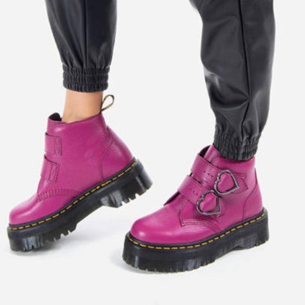 NEW DR MARTENS DEVON HEARD  LEATHER PLATFORM BOOTS